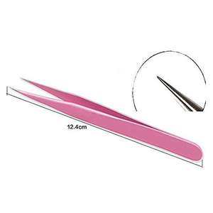 Pince à épiler professionnelle pour cils à 90 degrés avec pointe en fibre, acier, longueur 10 mm, antistatique, pour extension de cils - Product Image 3