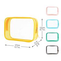 Trousse de Toilette de Voyage Imperméable en PVC, Organisateur de Maquillage, Kit de Pochette de Toilette Coloré et Transparent