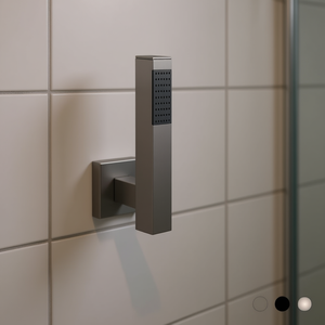 Manija de ducha cuadrada minimalista, acabado níquel cepillado mate, 0 cm de longitud - Product Image 3