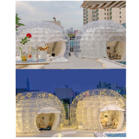 Tente à bulles gonflable, dôme transparent, bulle transparente avec lumières LED, tente igloo pour fête de jardin, location de mariage