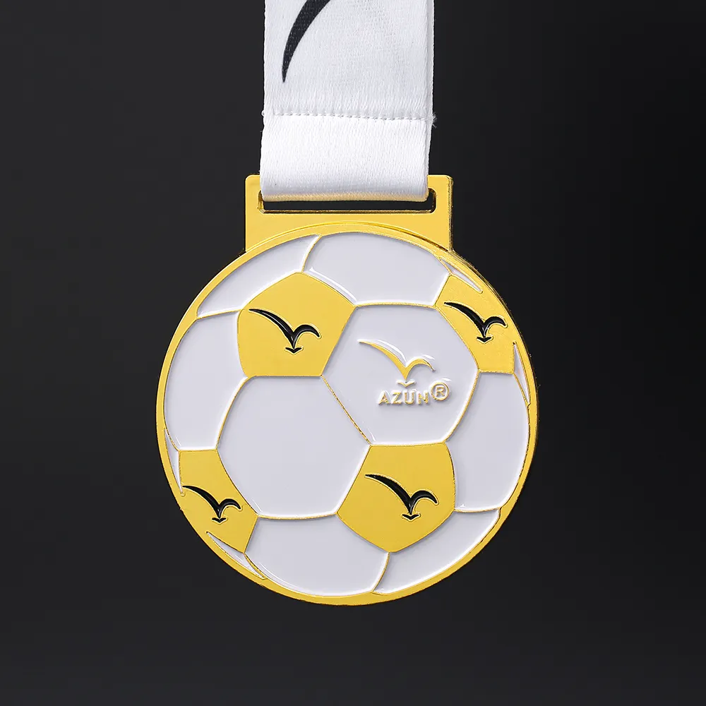 Maßge schneiderte Fußball Metall Gold Sport Fußball Medaillen