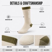 Chaussettes de compression personnalisées en laine mérinos de qualité supérieure pour la course en extérieur, support OEM, conception gratuite, approvisionnement en gros