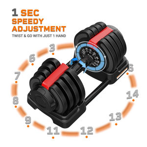 X ดัมเบลชุด40Lb แบบปรับได้18กก. โลโก้ตามสั่ง3 1ฟรีโฆษณา12น้ำหนักเพิ่มสีดำสำหรับทุกเพศรุ่น D7040 1ปี - Product Image 3