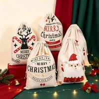 Sac de Noël en toile avec cordon de serrage, grand sac cadeau imprimé pour le rangement des cadeaux de Noël, décoration de fêtes, vente en gros