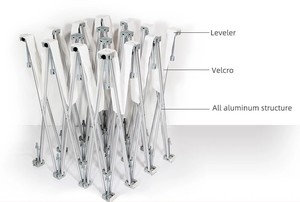 Dudukan spanduk gulung yang dapat ditarik dengan lampu LED untuk promosi malam dudukan latar belakang Pop up aluminium - Product Image 2