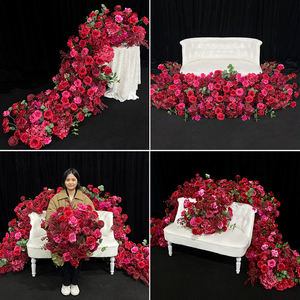 Обещание на заказ, цветочные бегуны из шелка, пионы и эвкалипта, искусственные цветы, бегуны для свадебного украшения в центре - Product Image 2