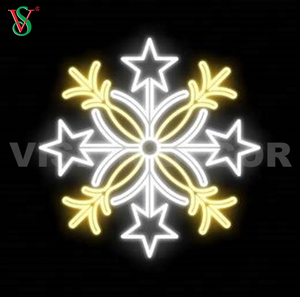 New 2D LED Rope Motif ánh sáng Cửa sổ treo trang trí ngoài trời thắp sáng bông tuyết - Product Image 3