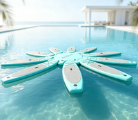 Plateforme gonflable de yoga aquatique multi-personnes 8 places pour Stand Up Paddle (SUP) et fitness