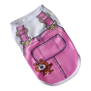 Vêtements en coton pour animaux de compagnie (chiens, chats, chiots, chatons) style dessin animé, Printemps Été Automne 2026 : Gilets, Manteaux, Vestes, Chemises, Robes, Costumes - Product Image 1