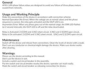 Реле контроля последовательности фаз и отсутствия фаз 380В переменного тока с нейтралью AFKV-14N, может заменить FK-04, <span class=keywords><strong>3</strong></span>-фазное, контроль асимметрии напряжения, дисбаланс 30% - Product Image 6