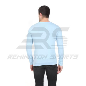 Camisetas de manga larga con cuello redondo ajustadas para hombre a la moda, camiseta de equipo de la mejor calidad para hombre, camisetas de manga larga de Color sólido - Product Image 3
