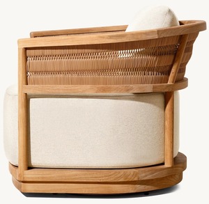 Ensemble de salon de jardin en teck Weather Teak, mobilier en bois, fauteuil pivotant Nusa Teak - Product Image 3