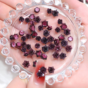 Venta al por mayor 50 unids/bolsa flor Rosa Nail Art Charms <span class=keywords><strong>diseño</strong></span> mixto Camelia resina <span class=keywords><strong>uñas</strong></span> joyería manicura decoración suministros - Product Image 1