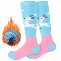 Chaussettes de ski longues et épaisses d'hiver, respirantes, thermiques, antidérapantes, en coton et nylon, chaudes, avec revers antidérapants