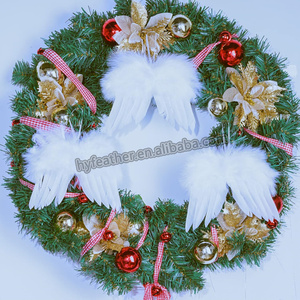 Tinto Mini piuma d'angelo ali per artigianato fai da te bianco appeso albero di natale festa decorazione per la casa ornamenti per bambini decorazioni - Product Image 4