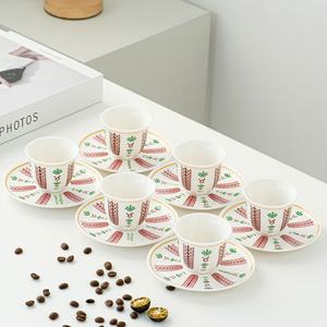 Set di 6 Tazze e 6 Piatti in Stile Arabo-Turco, Servizio di Piatti in Ceramica per Caffè <span class=keywords><strong>Kava</strong></span> del Medio Oriente, Regali Aziendali Disponibili - Product Image 3