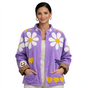 Chaqueta con Botones y Estampado Floral Saujani - Otoño/Invierno/Verano, Tejido Transpirable de Algodón con Logotipo Frontal en Tela de Terciopelo - Product Image 1