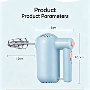 Batteur électrique à prix abordable 120W avec tête inclinable, <span class=keywords><strong>fouet</strong></span> métallique, petit appareil de cuisine pour la pâtisserie et la préparation de crèmes fouettées - Product Image 2
