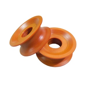 Poulie en bakélite rouge avec bagues pour application de guidage de fils - Product Image 1