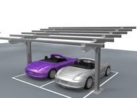 Auvent de carport solaire en acier Q235 en gros |   Structure de stationnement solaire domestique