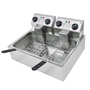 <span class=keywords><strong>Friteuse</strong></span> électrique professionnelle 12L en acier inoxydable pour frites, 1 <span class=keywords><strong>cuve</strong></span> 2 paniers, pour table - Product Image 1