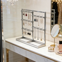 Support à Bijoux Multi-Niveaux Grande Capacité pour Boucles d'Oreilles et Colliers, Cadre en Fer Épaissi, Finition Anti-Rouille, Dos Ventilé, Étanche