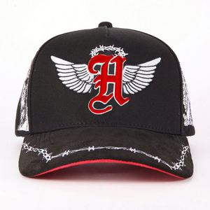 หมวกเบสบอลหนังกลับปักลาย 5 ชิ้น แบบสปอร์ต สตรีทสไตล์ ประดับด้วยคริสตัล  ออกแบบตามสั่ง ขายส่ง พร้อมโลโก้สั่งทำได้ สำหรับทุกเพศ - Product Image 6