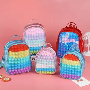 Kabarcık ayarlanabilir omuz askısı okul sırt çantası kız erkek Poppit oyuncaklar Fidget Its okul sırt çantası çanta öğle yemeği çantası