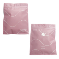 Sac d'emballage compostable en papier kraft rose avec logo imprimé personnalisé debout réutilisable zip-lock pour vêtements