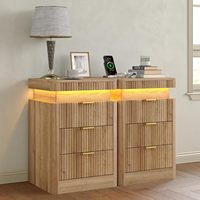 Table de chevet moderne en bois avec tiroir extensible, meuble de chambre à coucher