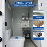 Promotion : Remorque WC Mobile 2 Postes à Essieu Unique avec Lavabo et Miroir pour Événements Extérieurs et Chantiers