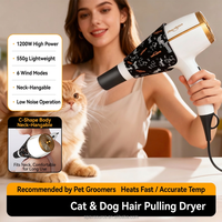 Secador de Mano para Mascotas Shernbao HD101A, Recargable, Silencioso, Compacto, de Plástico, Seguro, con Velocidad Ajustable, para el Hogar y Salones de Belleza