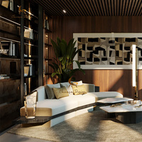 Canapé modulaire en cuir moderne de luxe avec base large et unique, idéal pour les grandes maisons, les hôtels et les salons.