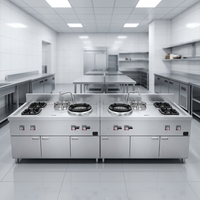 Cuisinière tout-en-un haut de gamme Shenchu en acier inoxydable sur mesure, double induction GPL à haute puissance pour villas, clubs et banquets