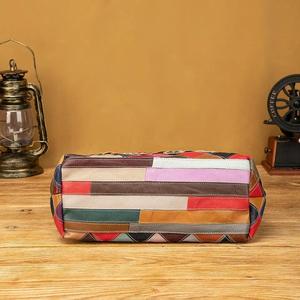 Sac à main AndoBag pour femmes, sac fourre-tout en cuir de vache véritable, sac à bandoulière à carreaux avec surpiqûres colorées, sac à main pour les trajets quotidiens 649 - Product Image 4