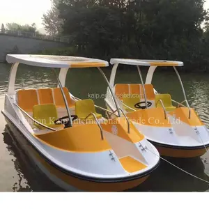 Barco elétrico personalizado de cor 4-pessoas, barco com material de fibra de vidro barco elétrico com sistema de drenagem automática