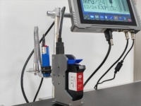 Machine de codage à jet d'encre automatique durable TIJ 25,4 mm de qualité industrielle pour code QR, code-barres, logo sur bouteille en verre, canette