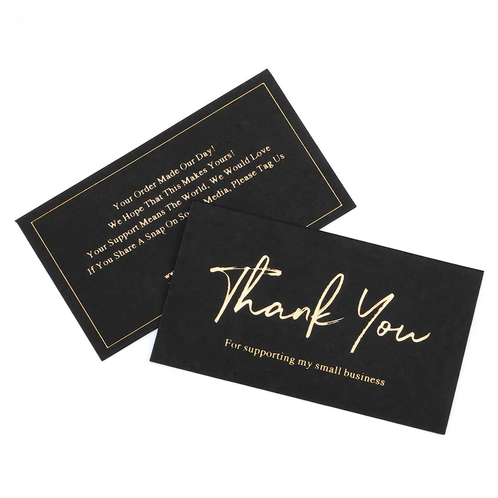 Wholesale High Quality Black Gold Foil Embossed Stamping Business Card Printing