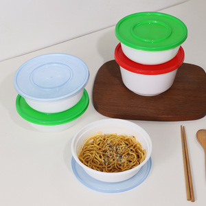 Japanese Style Round Bowl Disposable Packaging Box PP Microwaveable With Lid Thickened Leak Proof Food Grade - Product Image 2