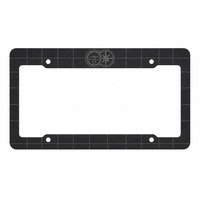 Support de plaque d'immatriculation en métal, cadre pour plaque de voiture, icône de volant en graphite, impression personnalisée en aluminium pour voiture