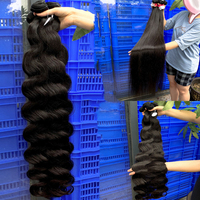 Extensions de cheveux indiens vierges bruts non traités GS, double trame, sans nœuds, sans perte, cuticules alignées, pour femmes noires