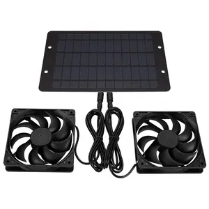 Kostenlose Probe 10 W 20 W 30 W wetterfestes Solarpanel angetriebener Lüfter-Kit mit Doppel-DC-Abgas-Solarventilator Preis