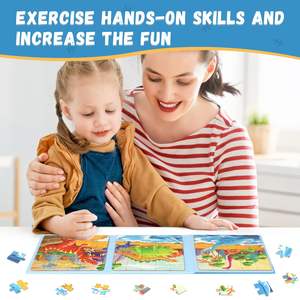 Puzzles magnétiques 3 en 1 pour enfants, <span class=keywords><strong>dinosaures</strong></span>, livre de puzzle magnétique, puzzles de voyage pour tout-petits, jouet d'apprentissage préscolaire - Product Image 3