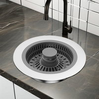 Évier de cuisine en acier inoxydable à cuve unique, installation sous plan, robinet SUS304, traitement de surface nano, design encastré