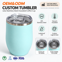 Gobelet à café OEM GY 2022, 12 oz, acier inoxydable 304, logo personnalisé, couleur, matériau et emballage pour les distributeurs