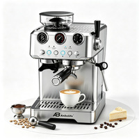 Anbolife - Cafetera Espresso de 51 mm y 58 mm con Molinillo Integrado, Función de Pre-infusión, Sistema de Calentamiento Thermoblock, Certificación CE