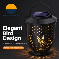 Lampe de projection solaire pour oiseaux, lanterne suspendue pour jardin extérieur, LED blanc chaud, lampe décorative de paysage