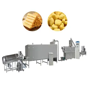 full automatic extrusion corn puffed snacks processing line puffed snacks production line