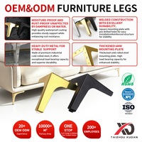 Pieds de meubles triangulaires en fer, pieds de canapé robustes avec coussinets en silicone pour table basse, meuble TV, buffet, quincaillerie