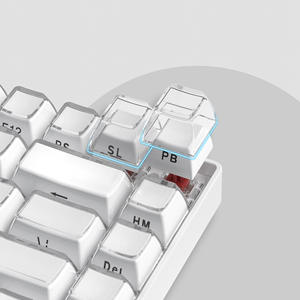 Teclas de cristal blanco grabadas lateralmente con textura de gelatina para teclado mecánico con interruptores cruzados - Product Image 5